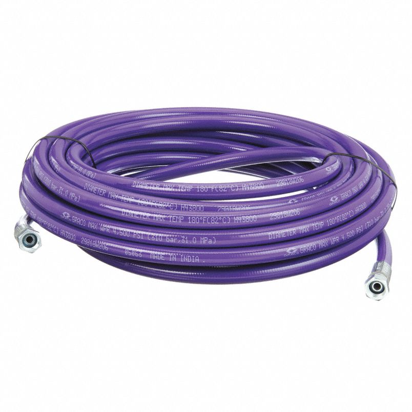 Airless Paint Hose, 5000 PSI, 1/4 ID x 50', 1/4 Female x 1/4 Female N –  The Warehouse Rentals and Supplies