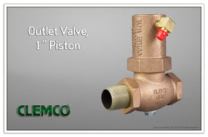 Clemco - Outlet Valves: 1" Piston