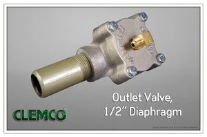Clemco - Outlet Valves: 1/2" Diaphram
