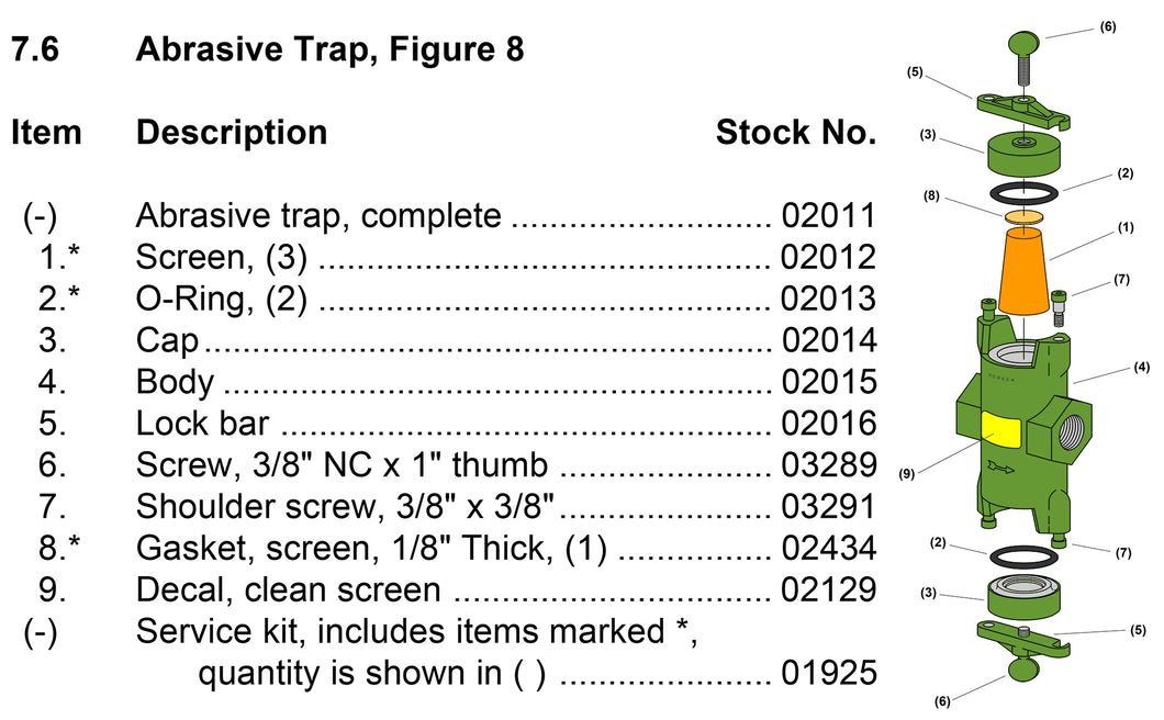 Clemco, Abrasive Trap, Screw, Shoulder,  3/8