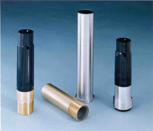 Nozzle, Tungsten Carbide, 1-1/4" Entry "Wide Throat" Poly Jacket w/ Brass NPT Threads,