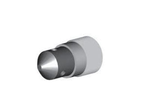 Nozzle, 90 Degree Angle, Single Outlet,  Tungsten Carbide,  T090 Series,  Brass Threads,  1" Entry,  1-1/4 npt Threads